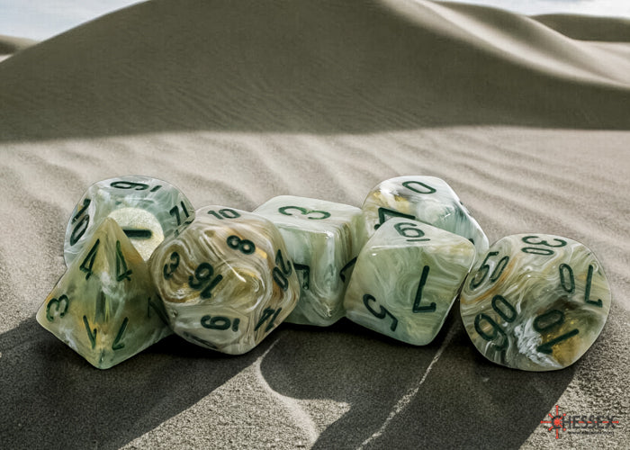 Marble Mega-hedral™ Green/dark green 7-Die Set