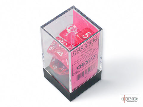 Translucent Polyhedral Pink/white 7-Die Set