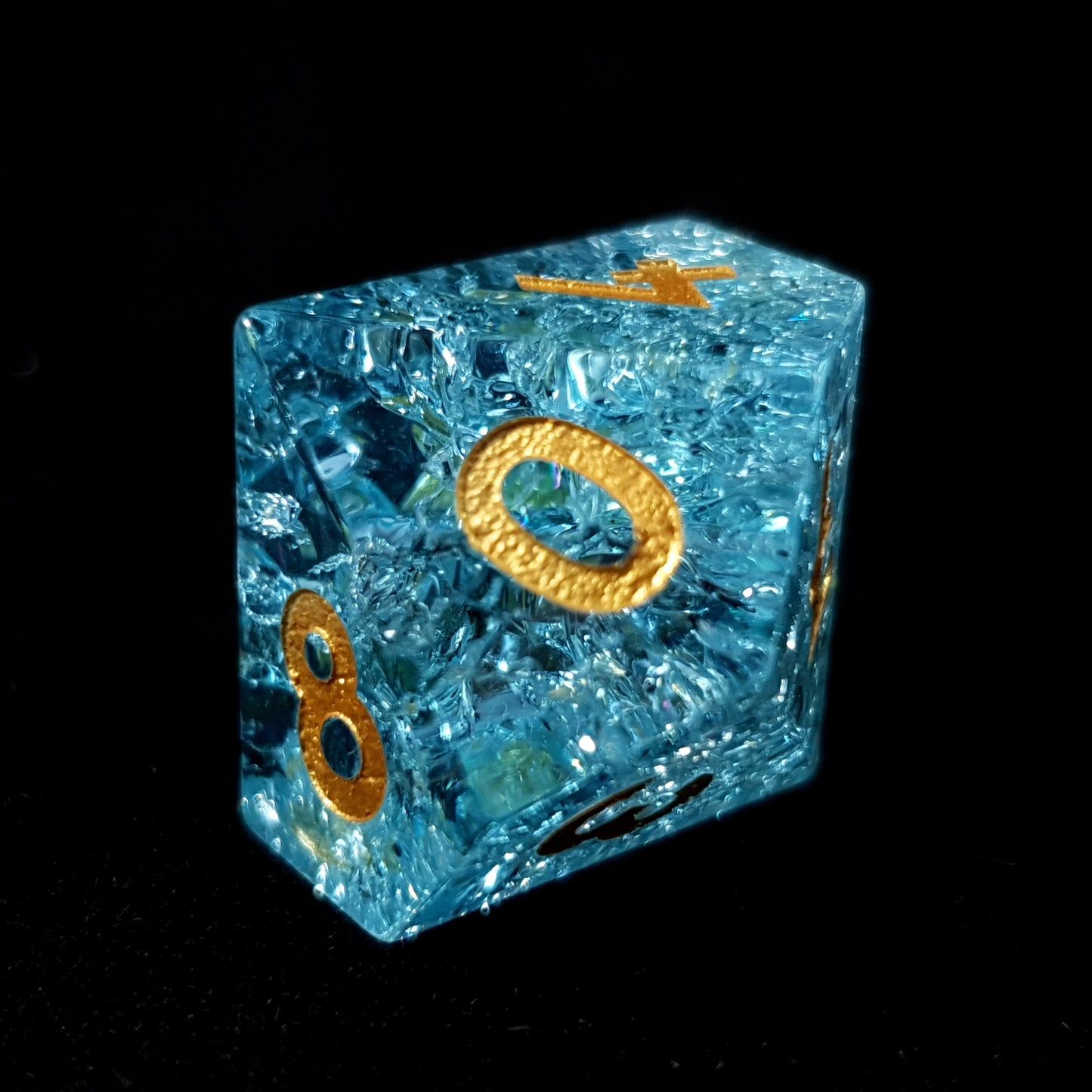Crackle glass Sea Shanty dice - The Diamond