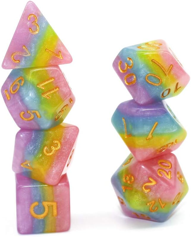 DND Game Dice Set Rainbow Dice