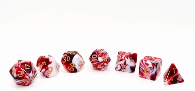 DND Dice Set Red Mix White