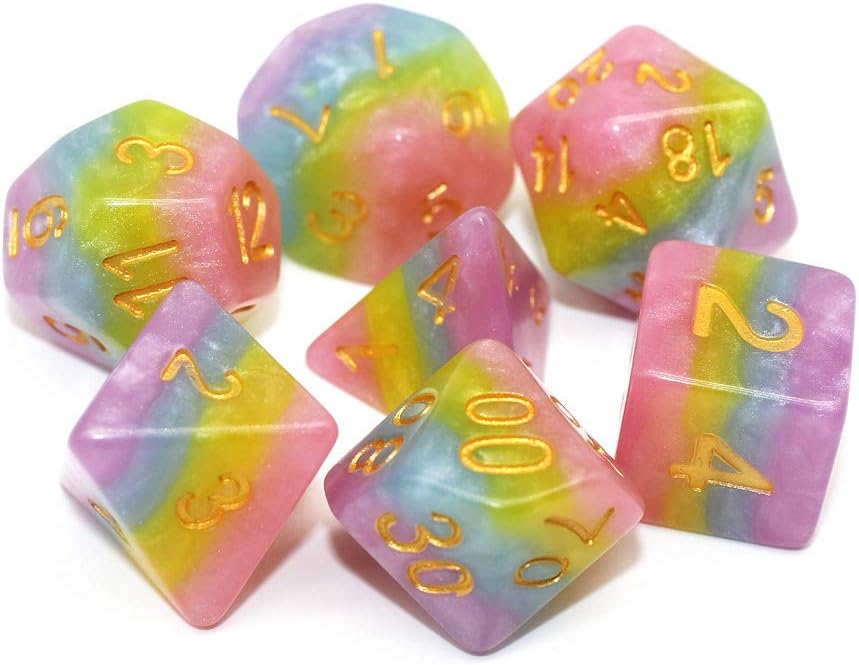 DND Game Dice Set Rainbow Dice