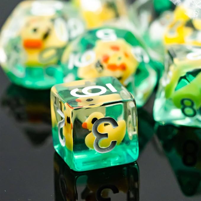 7-Die DND Dice Yellow Duck