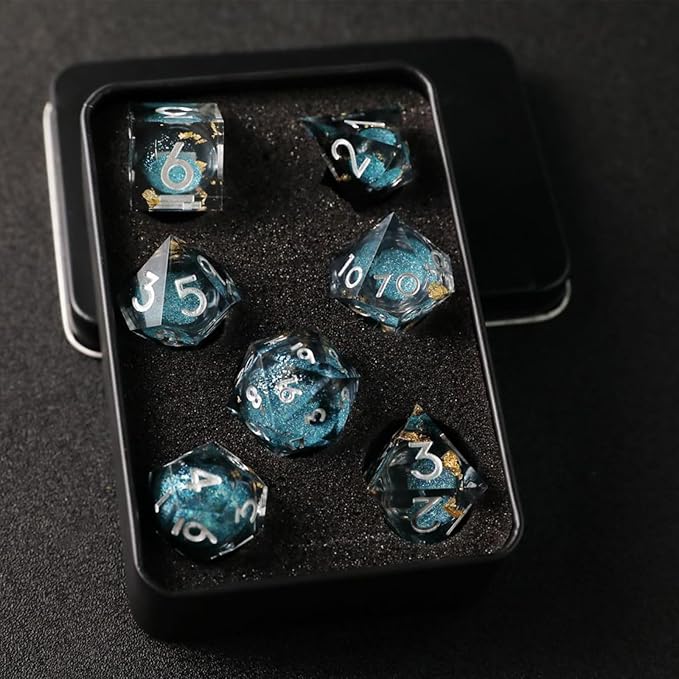 DND Dice Set, Quicksand Resin Dice Handmade