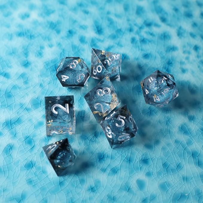 DND Dice Set, Quicksand Resin Dice Handmade