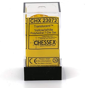 Translucent Polyhedral Yellow/white 7-Die Set