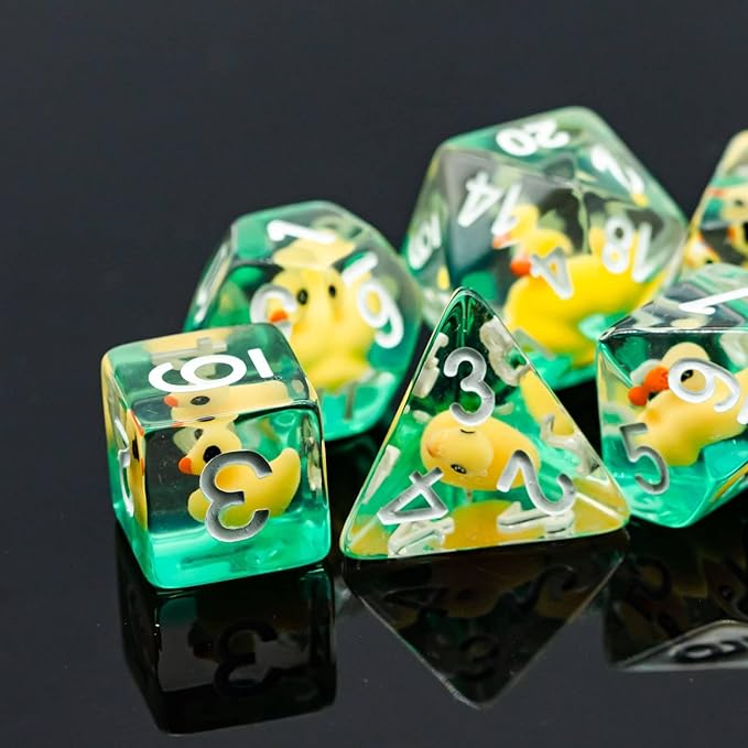 7-Die DND Dice Yellow Duck