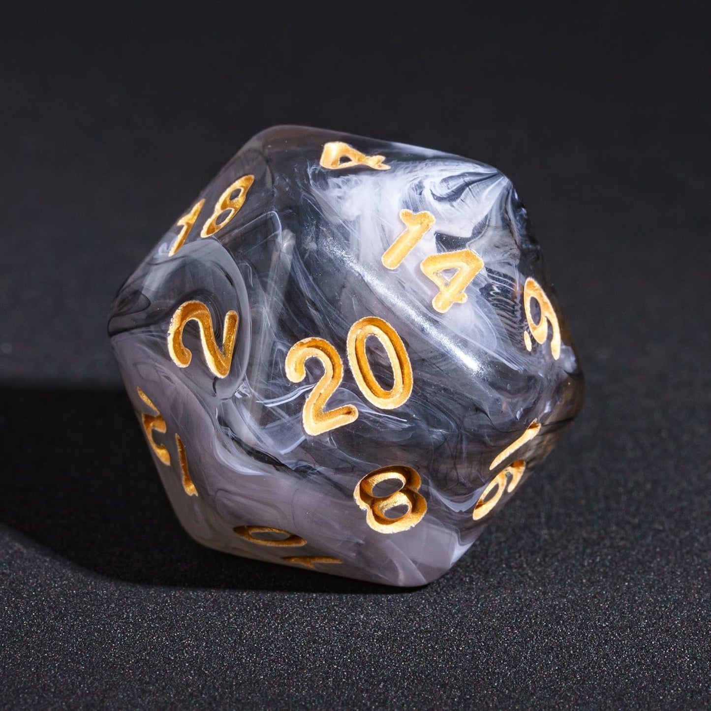 7-Piece Acrylic Dice Set - (Black Mixed White)