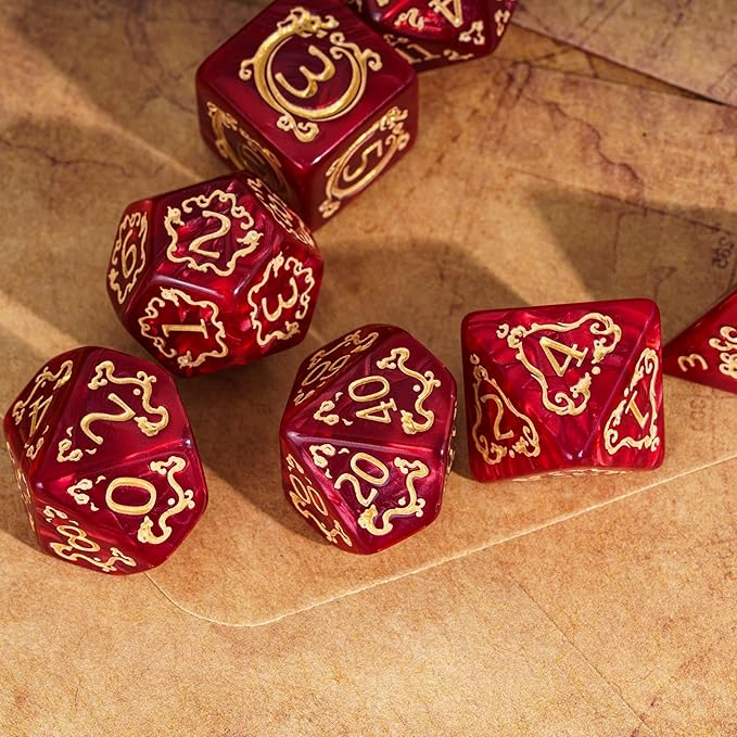 7Pcs/Set Dragon Pattern-Red