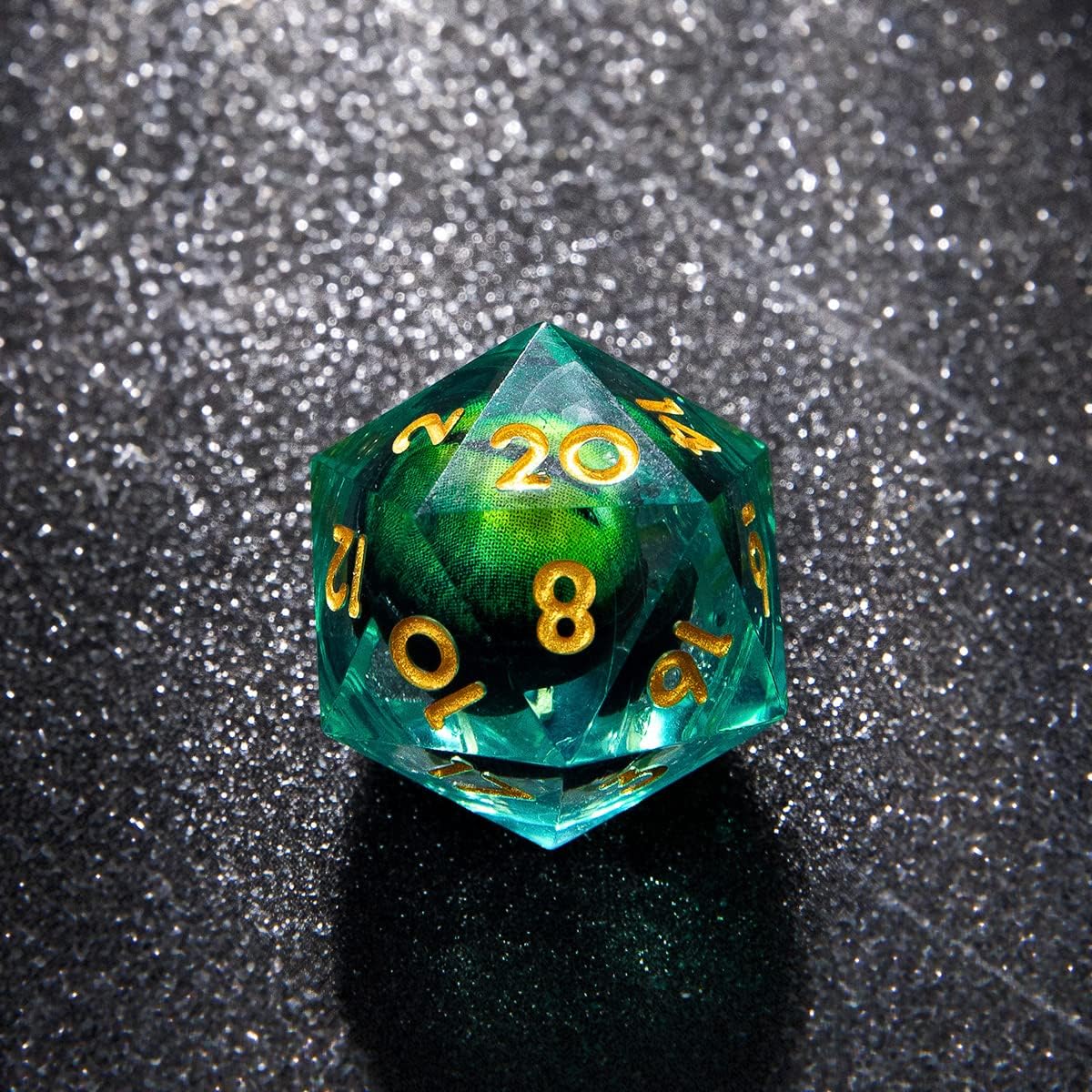 Beholder Green Dragon Eye dice set