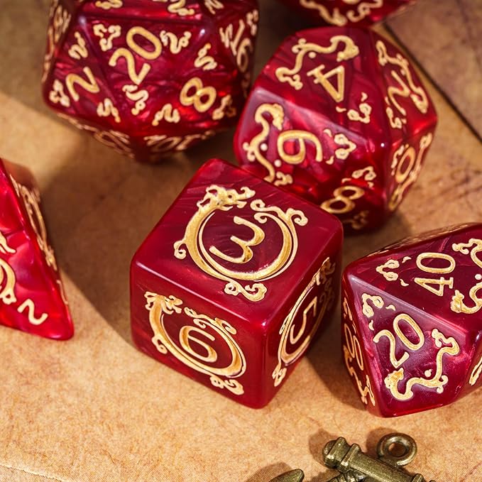 7Pcs/Set Dragon Pattern-Red