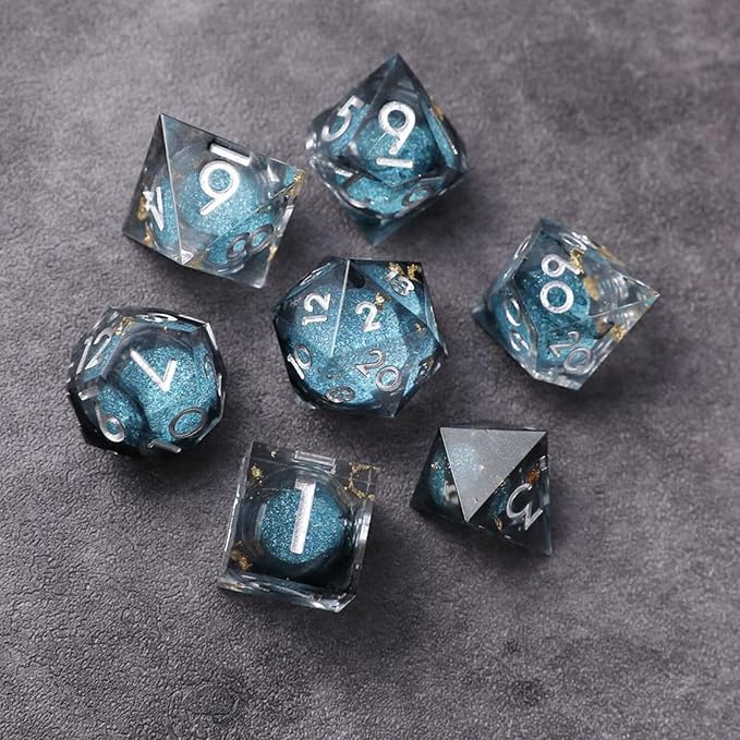 DND Dice Set, Quicksand Resin Dice Handmade