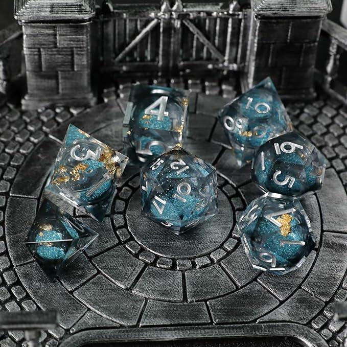 DND Dice Set, Quicksand Resin Dice Handmade