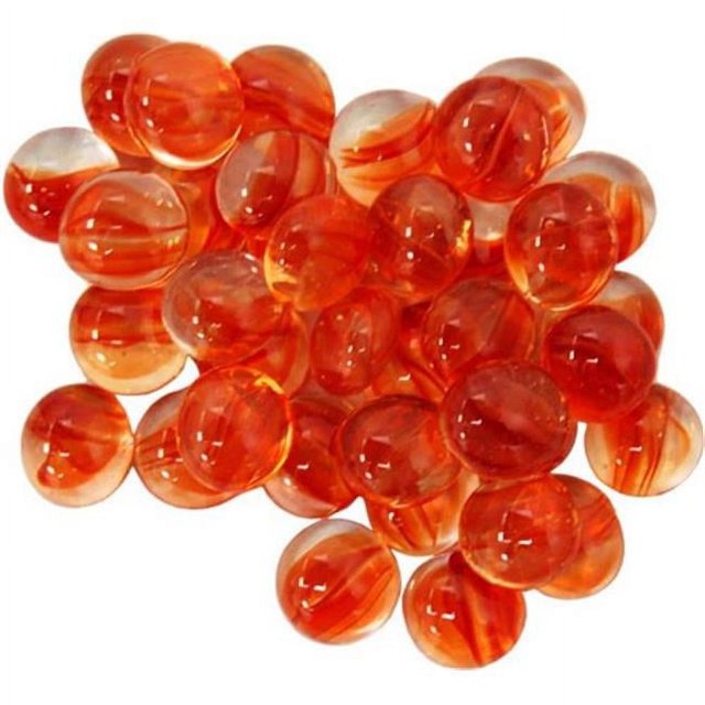 Catseye Red Glass Stones (40) in 4" Tube