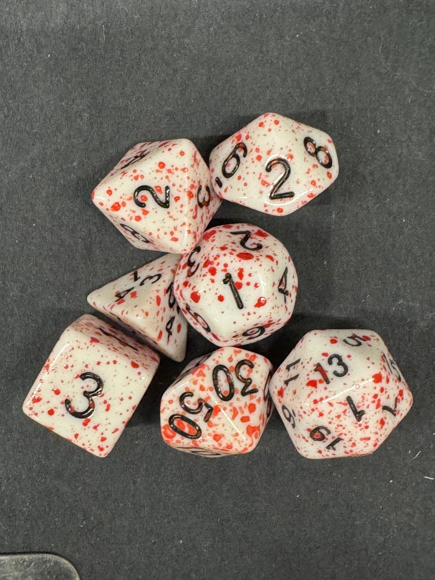 DND Dice Set Red Stains