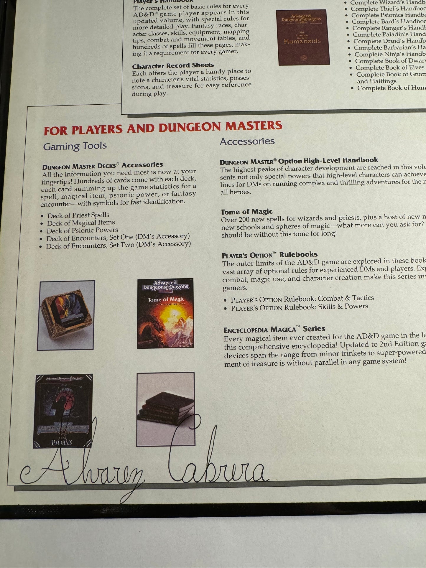 Advanced Dungeons & Dragons Dungeon Master Guide (2nd Edition) 1995