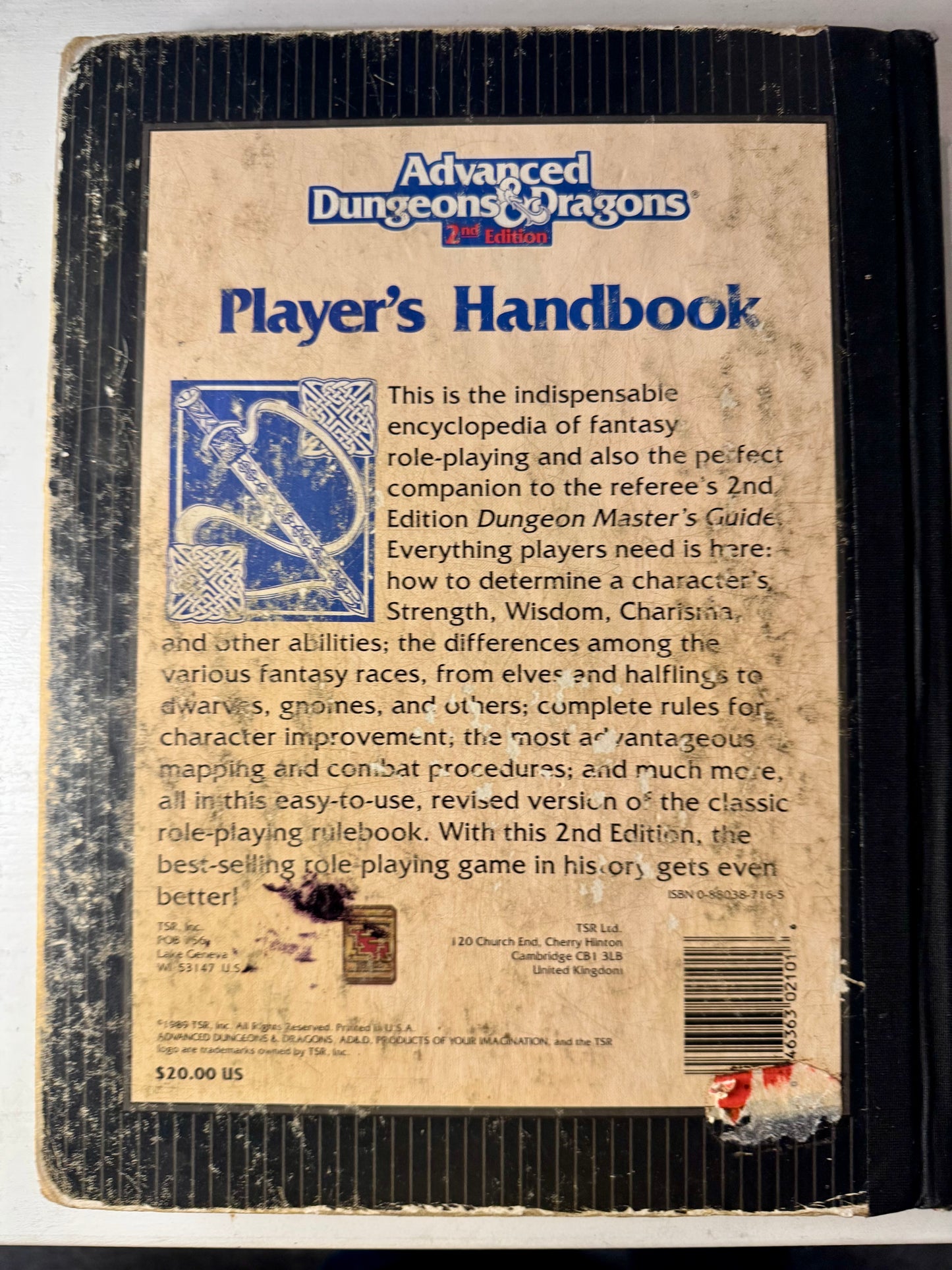 Advanced Dungeons and Dragons Player´s Handbook (2nd Edition) 1989