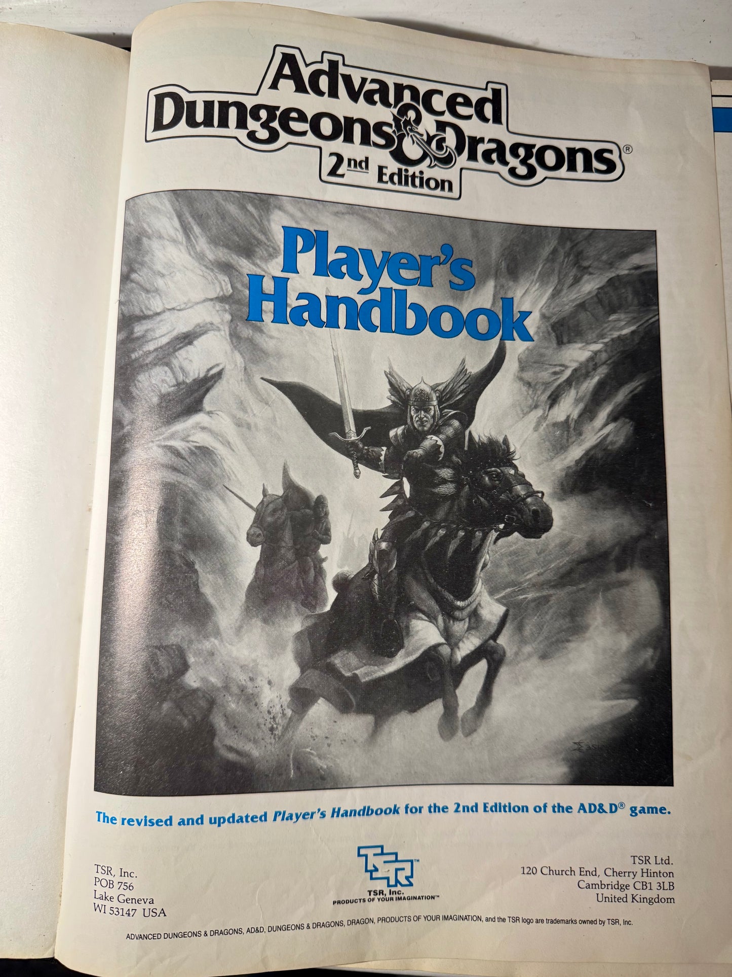 Advanced Dungeons and Dragons Player´s Handbook (2nd Edition) 1989