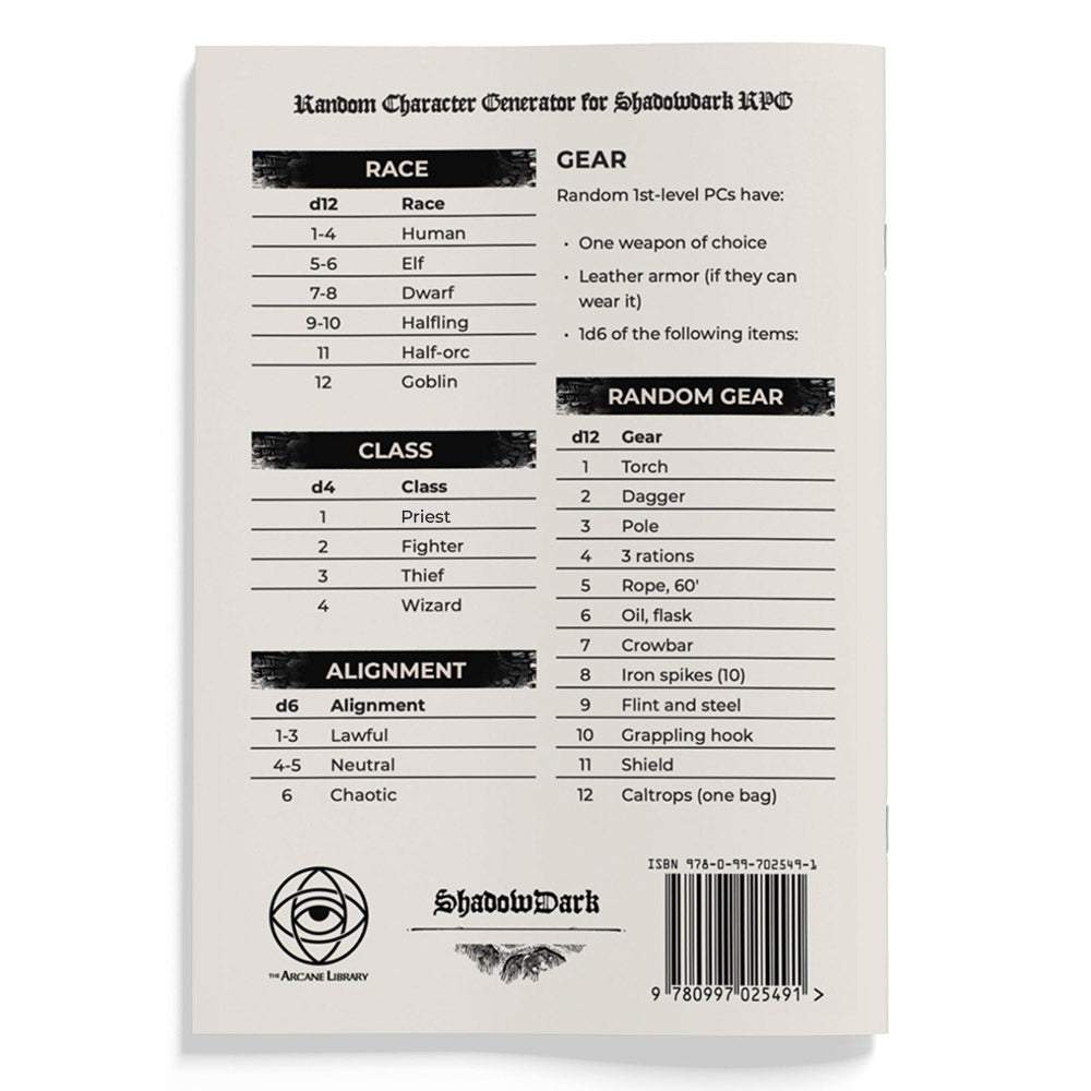 Shadowdark RPG Player Quickstart Zine