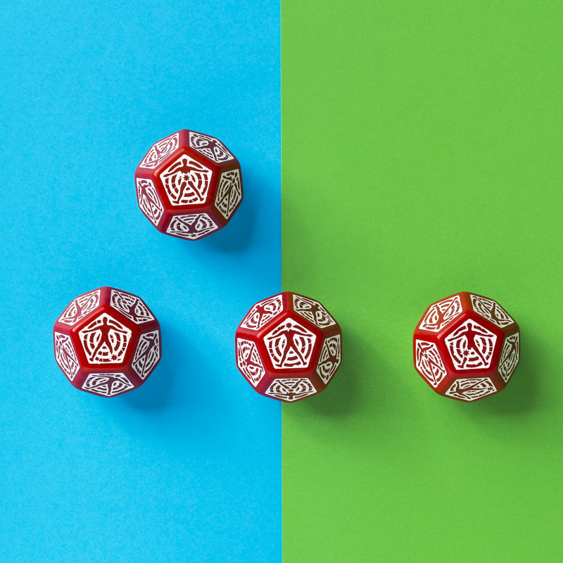 D12 Red & white Hit Location die