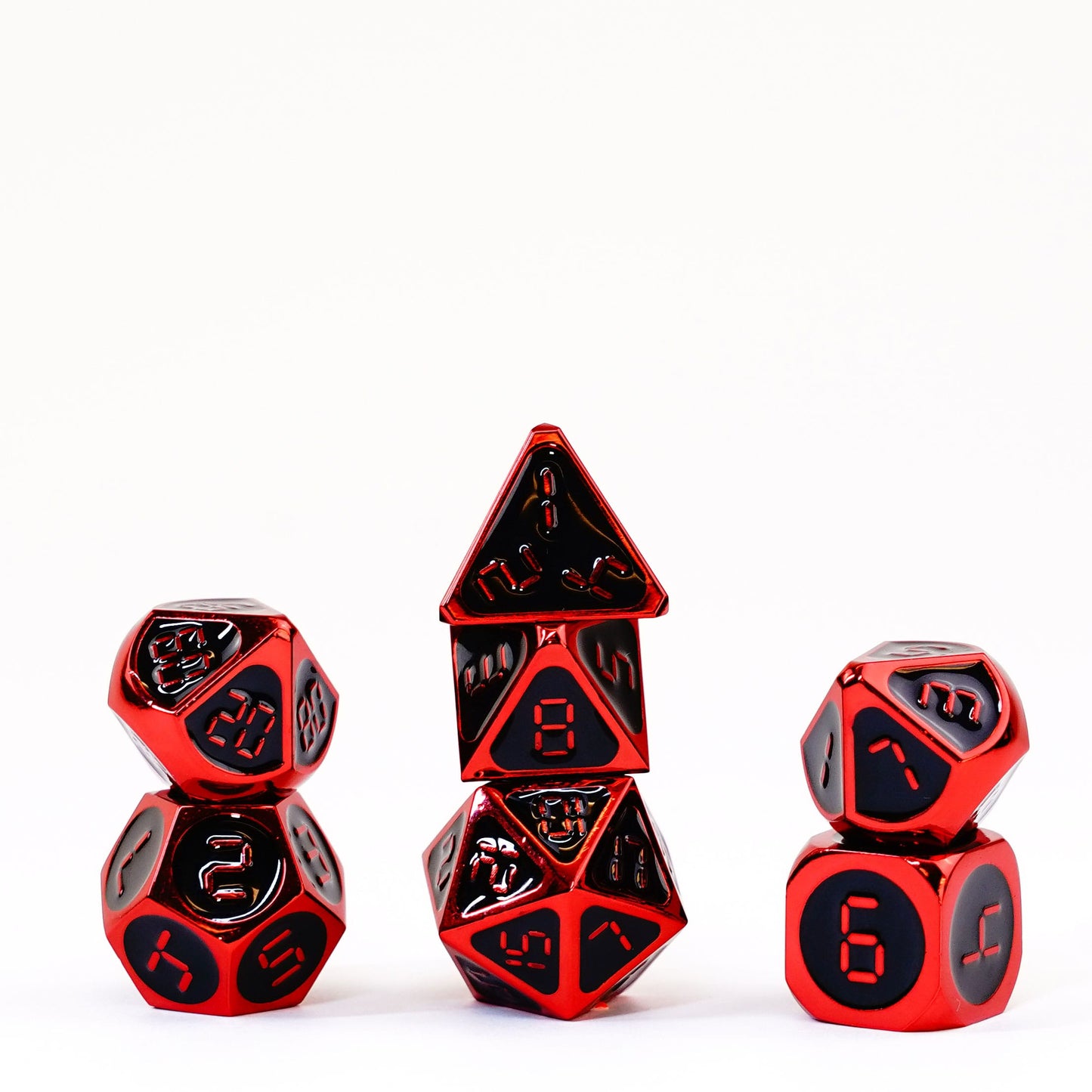 FanRoll Dice Set Red with Black Enamel