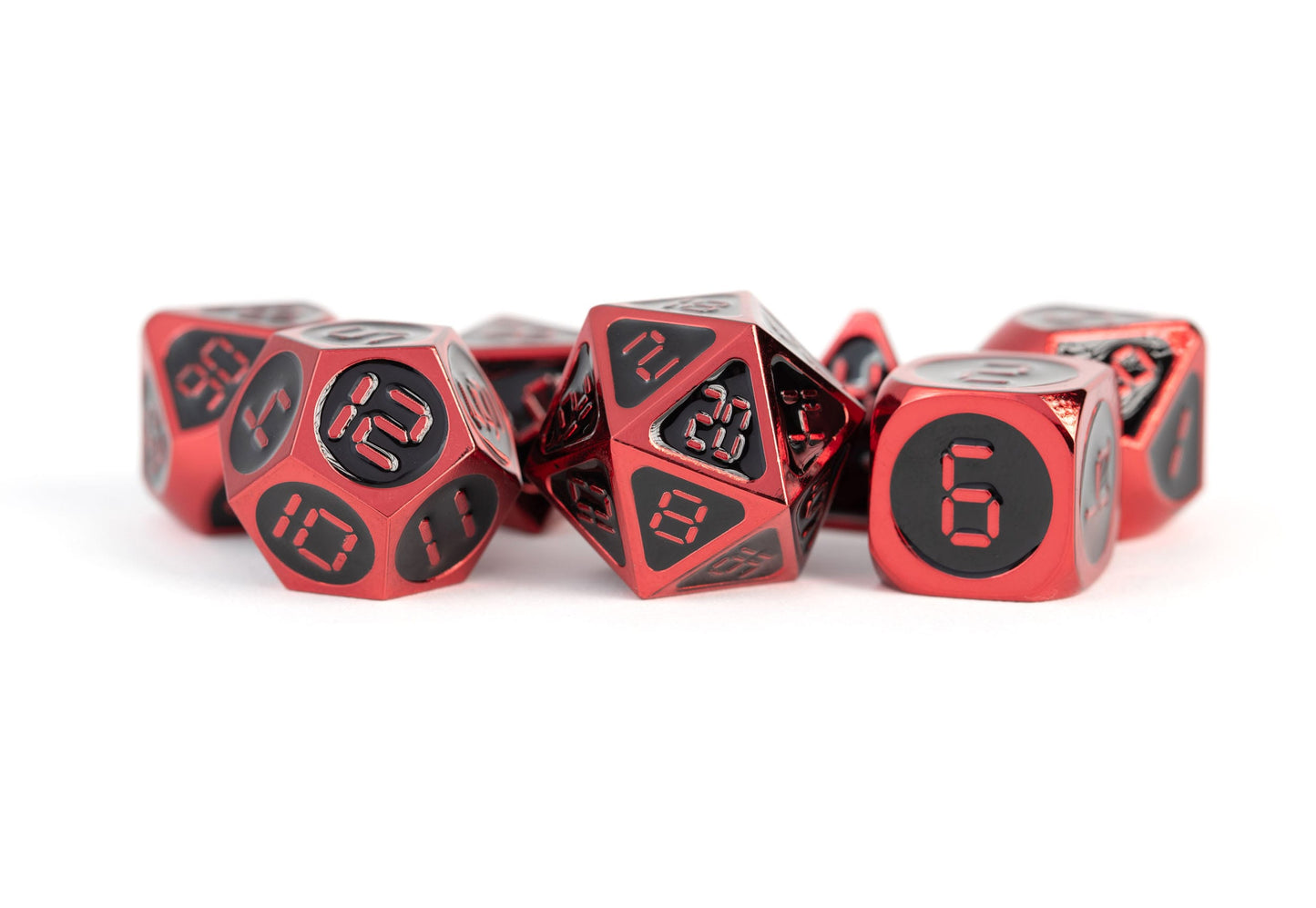 FanRoll Dice Set Red with Black Enamel