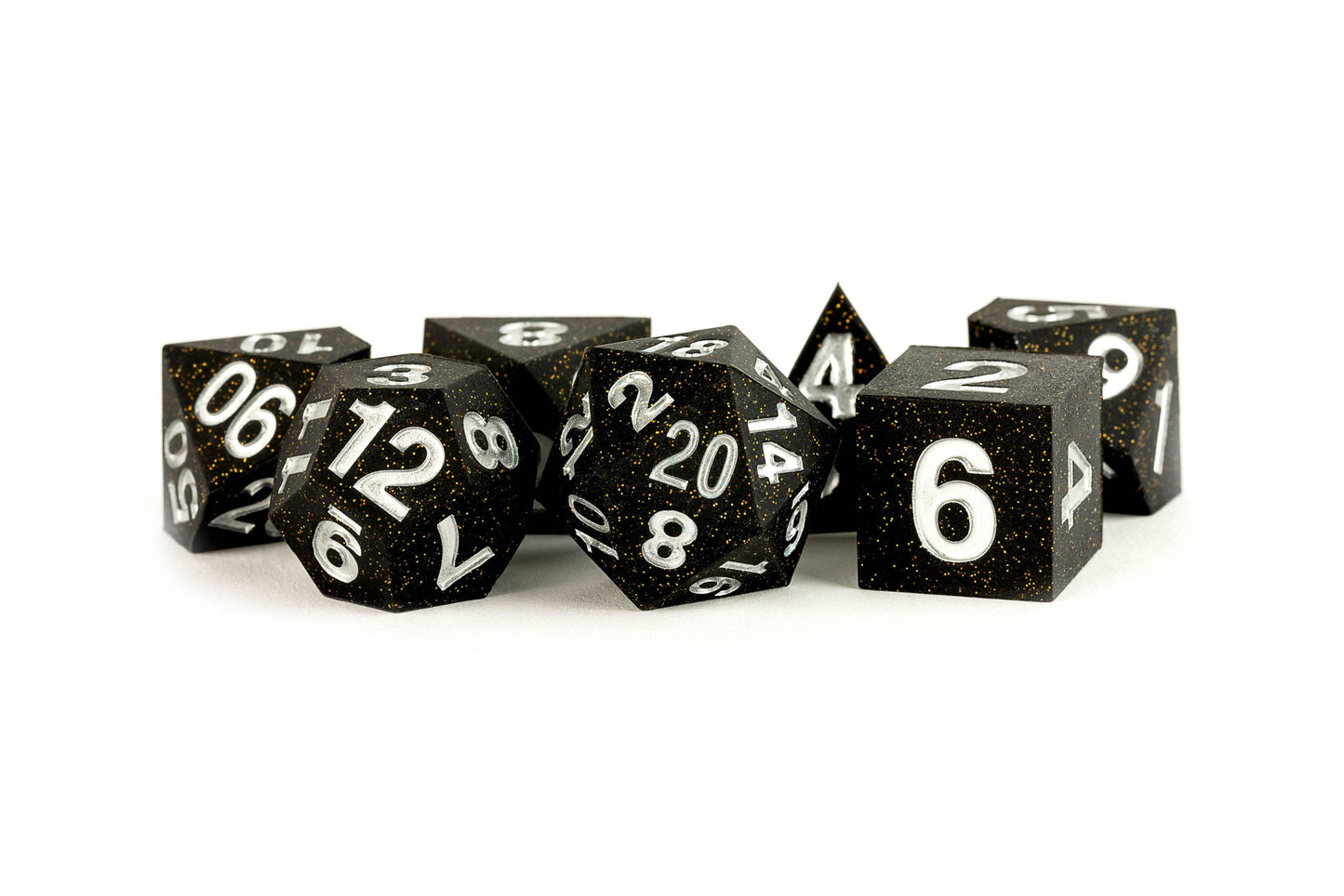 Sharp Edge Silicone Dice Set Gold Scatter