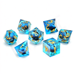 Ice Dragon's Gaze Floating Eye RPG Dice Set