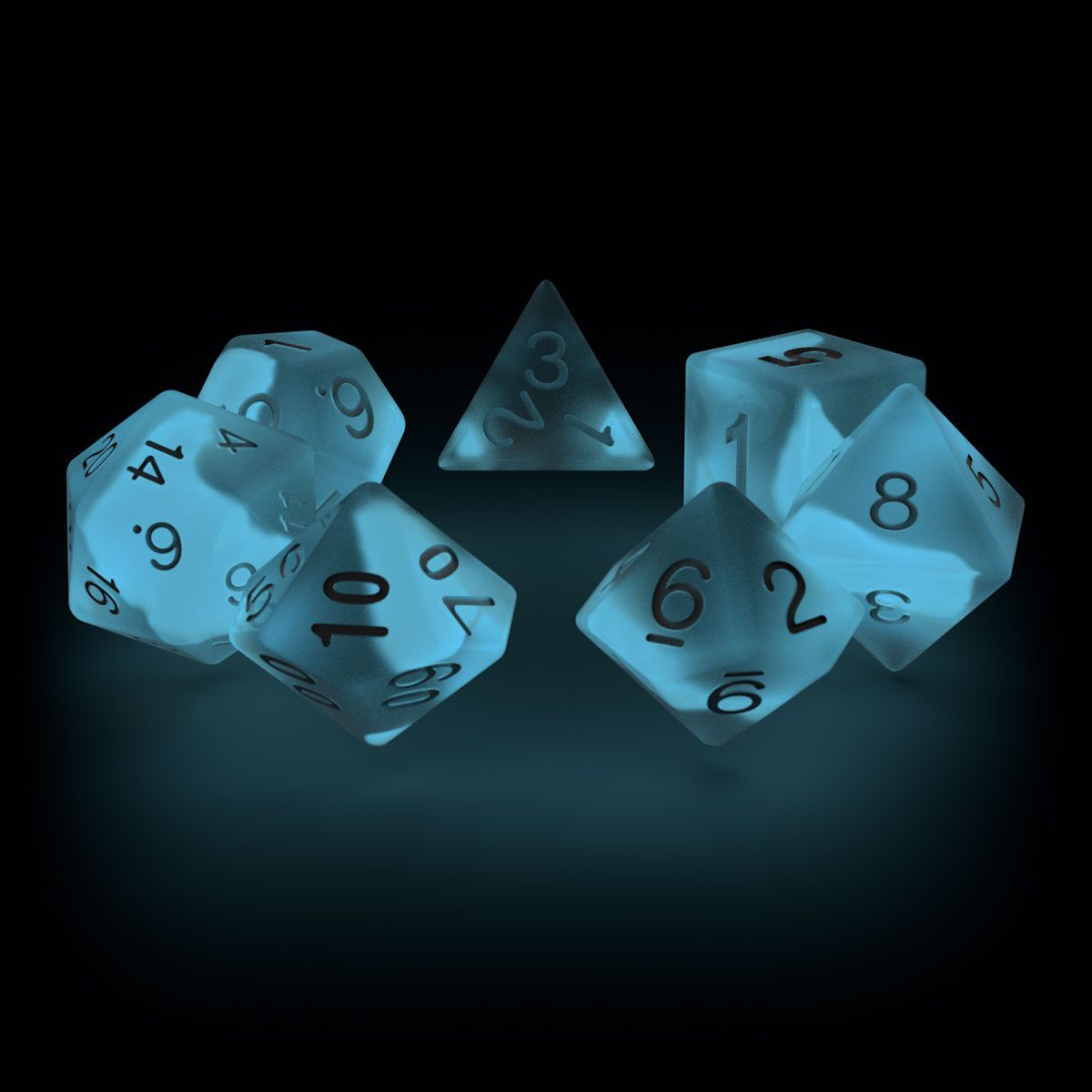 Oakie Doakie Dice RPG Set Glow in the Dark - Arctic (7)