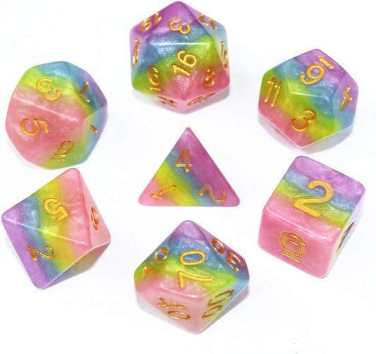 DND Game Dice Set Rainbow Dice
