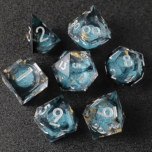 DND Dice Set, Quicksand Resin Dice Handmade