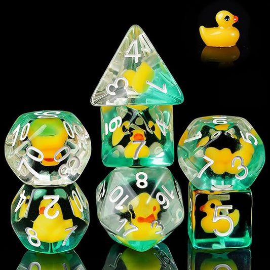7-Die DND Dice Yellow Duck