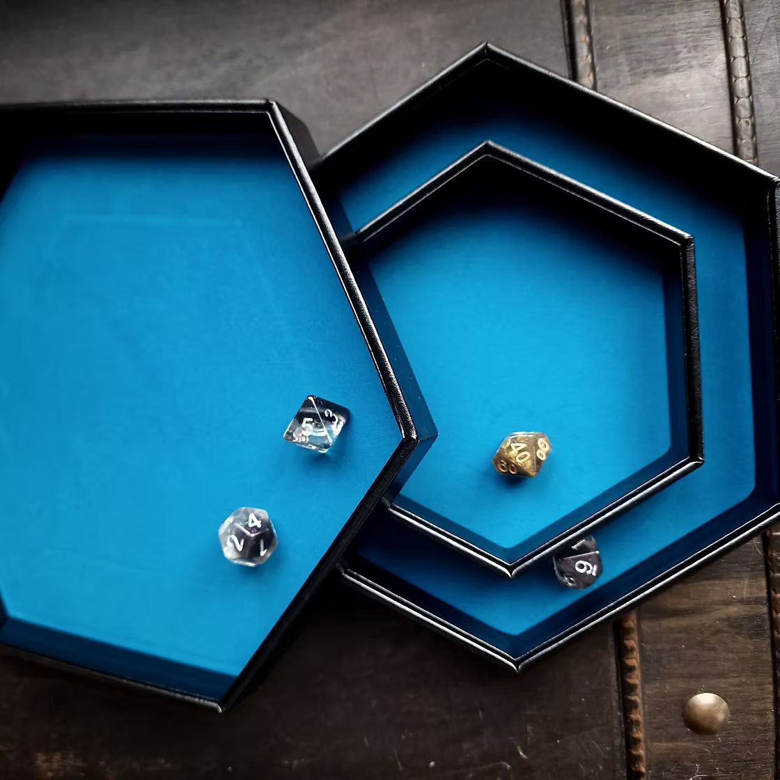 Moon Owl Dice Tray With Lid - Blue