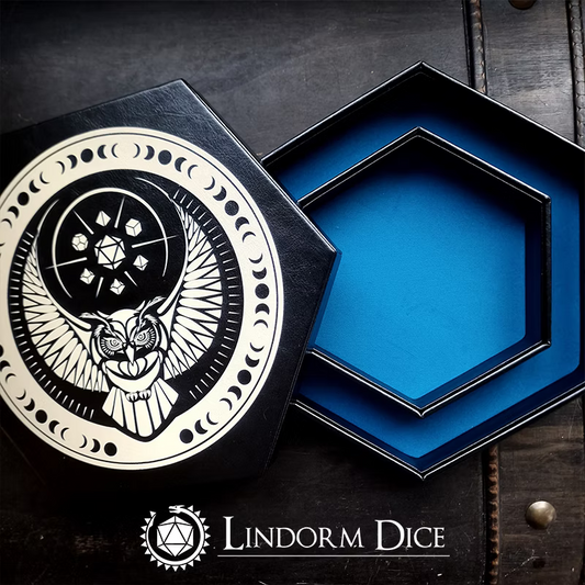 Moon Owl Dice Tray With Lid - Blue