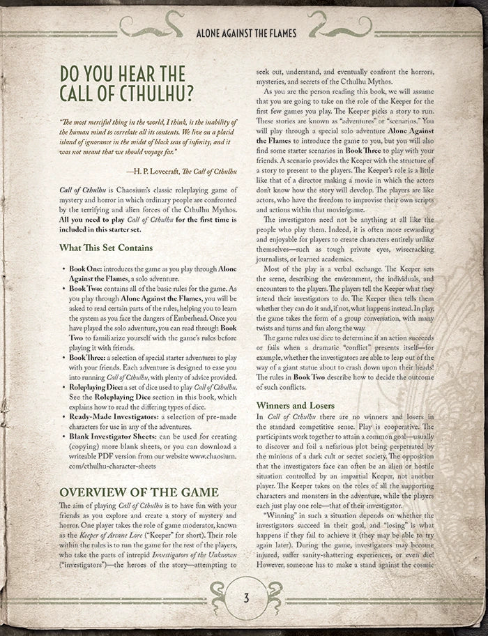 Call of Cthulhu 40th Anniversary Starter Set