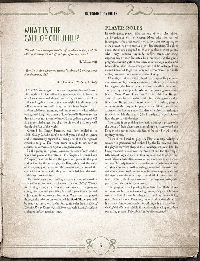Call of Cthulhu 40th Anniversary Starter Set