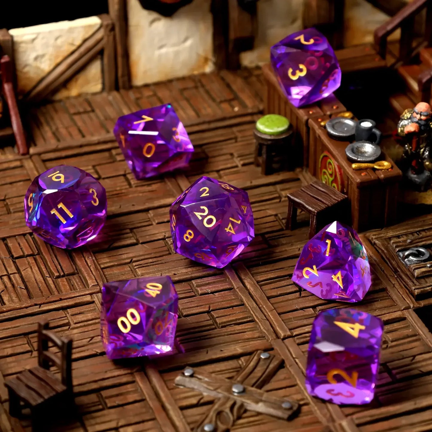 Enchanta Sharp Edge Resin RPG Dice Set