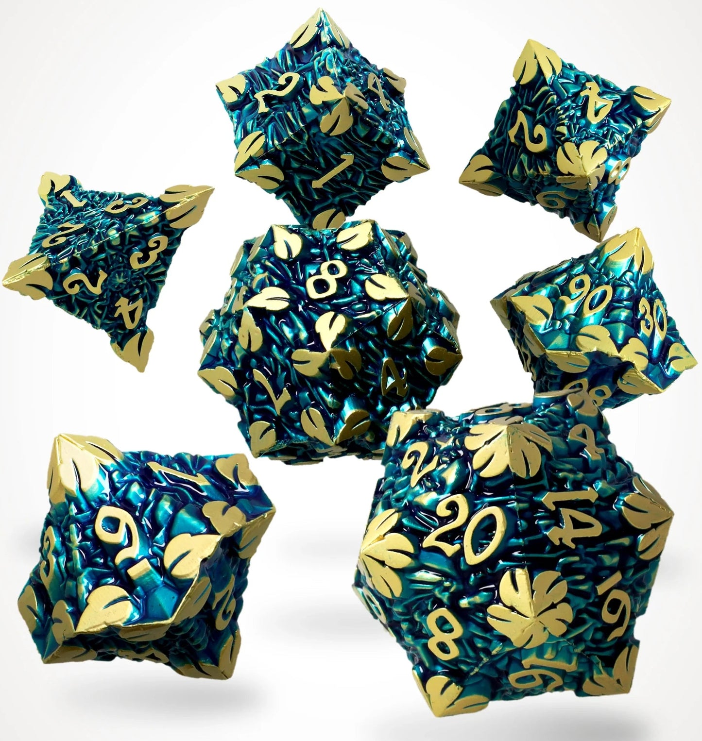 Golden Canopy Metal RPG Dice Set