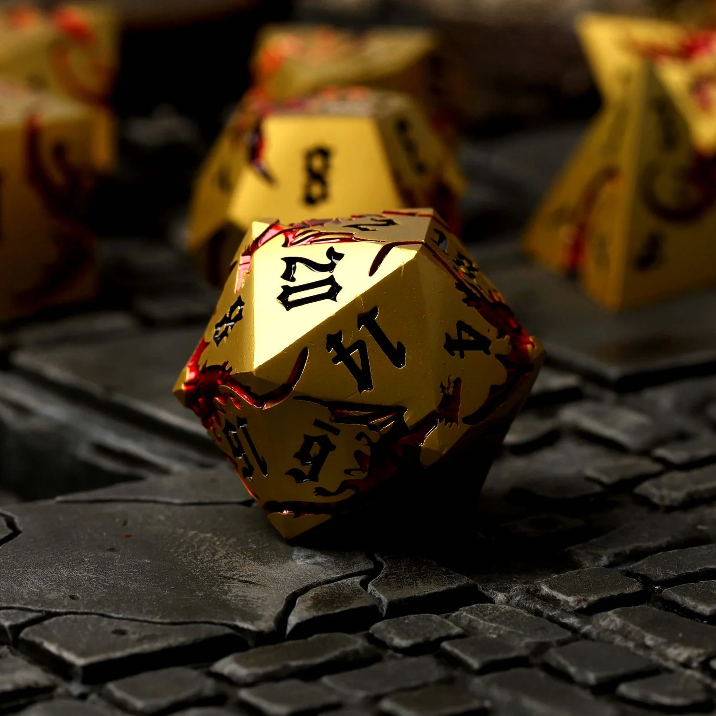 Wyrmgold Metal RPG Dice Set