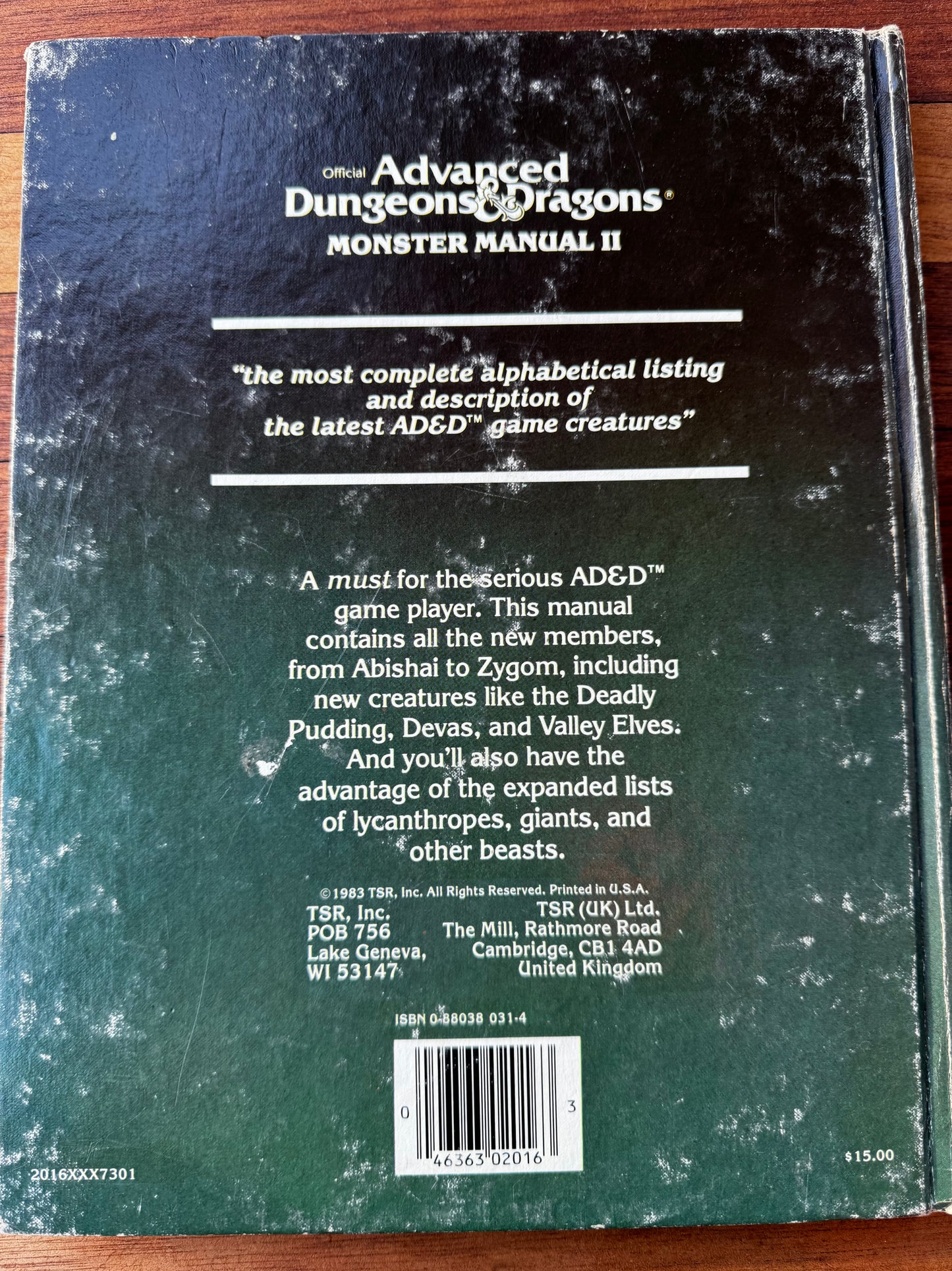 Advanced Dungeons and Dragons: Monster Manual II (1983) AD&D 1st edition