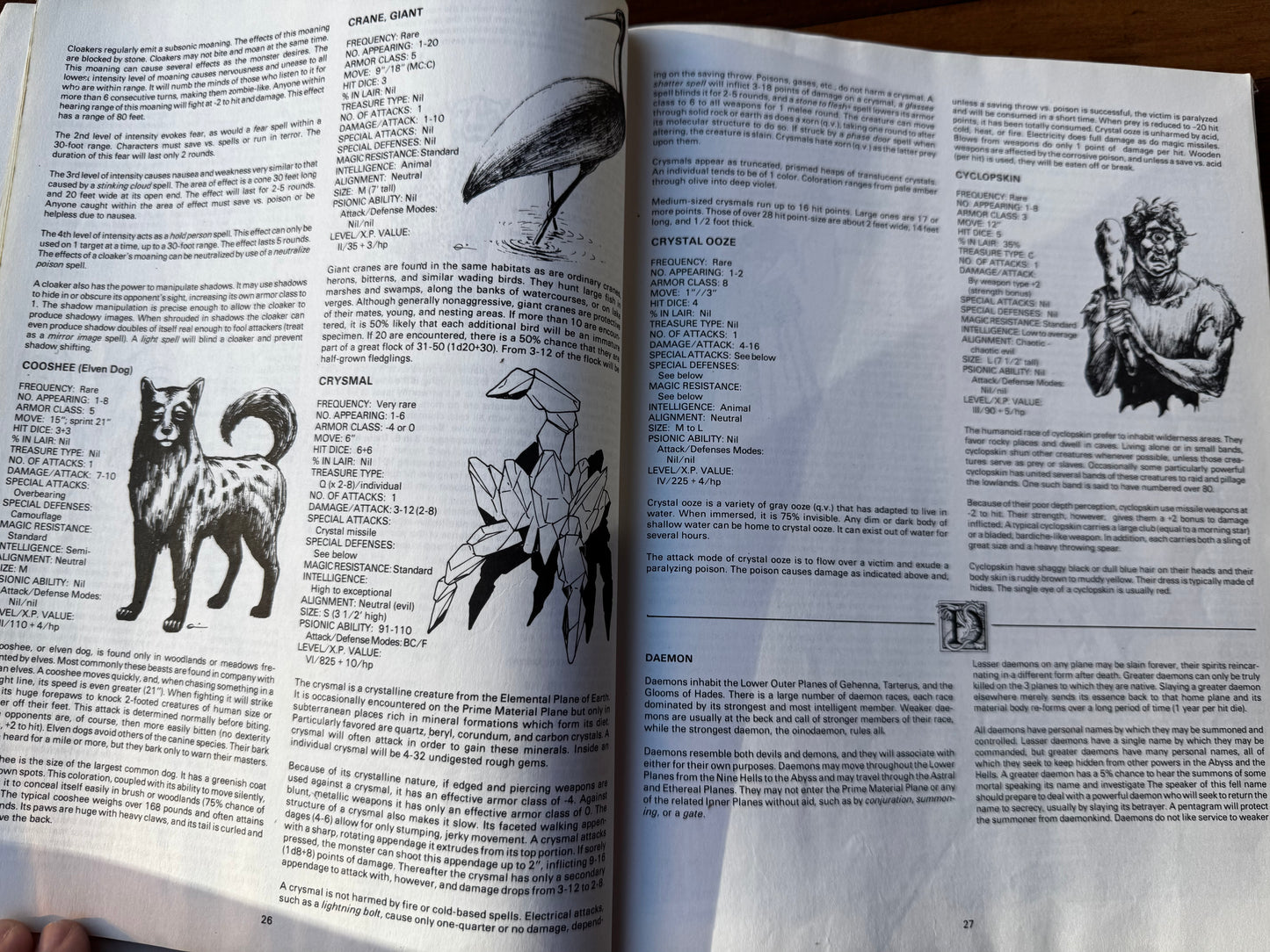 Advanced Dungeons and Dragons: Monster Manual II (1983) AD&D 1st edition