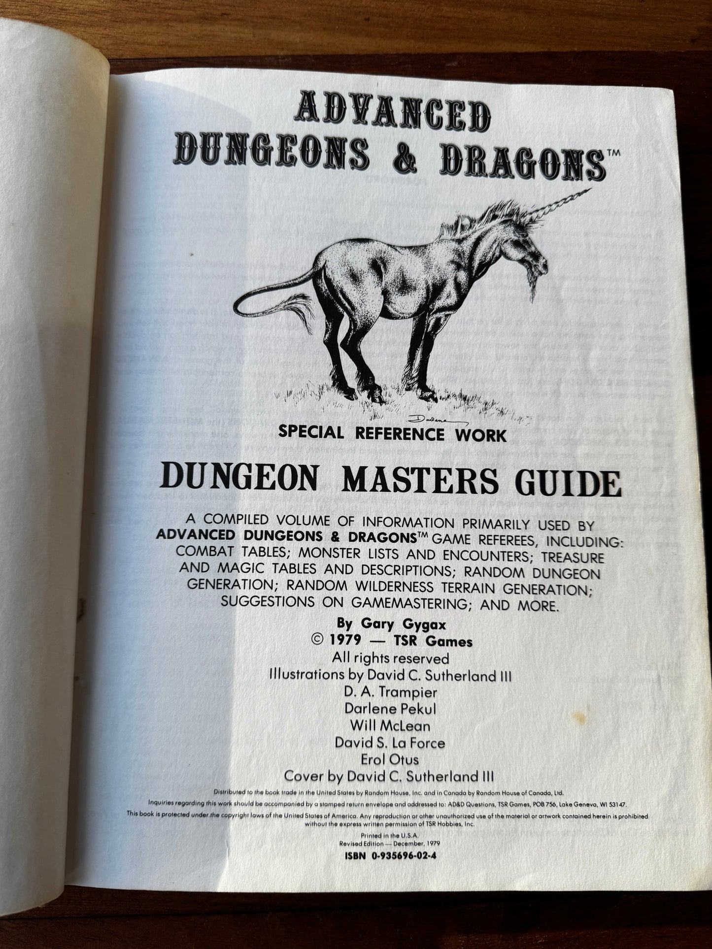Advanced Dungeons & Dragons. Dungeon Masters Guide 1979. 1st Edition