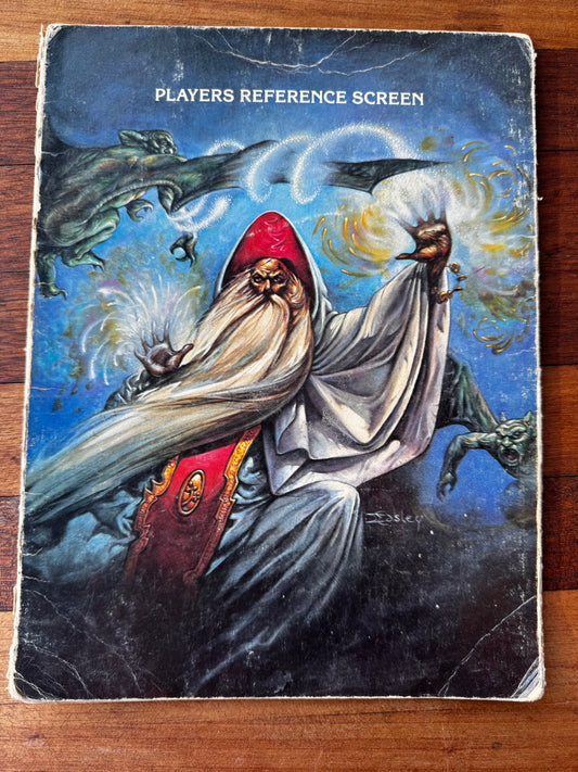 Advance Dungeons And Dragons Players Reference Screen (1985 TSR) 1st Edition