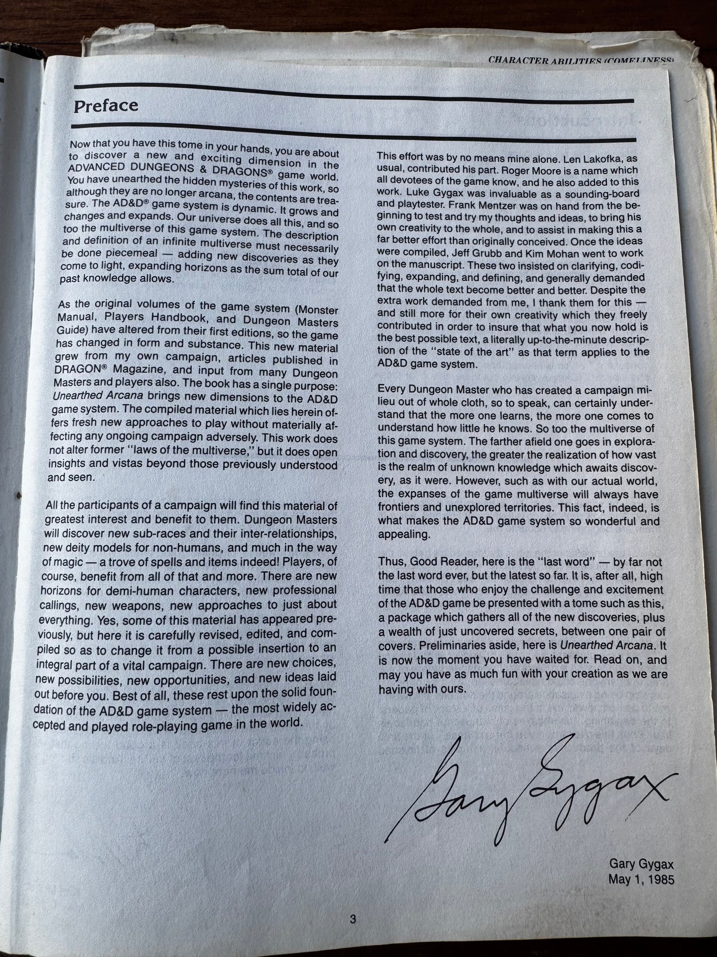 Advanced Dungeons & Dragons. Unearthed Arcana. 1st Edition (1985)