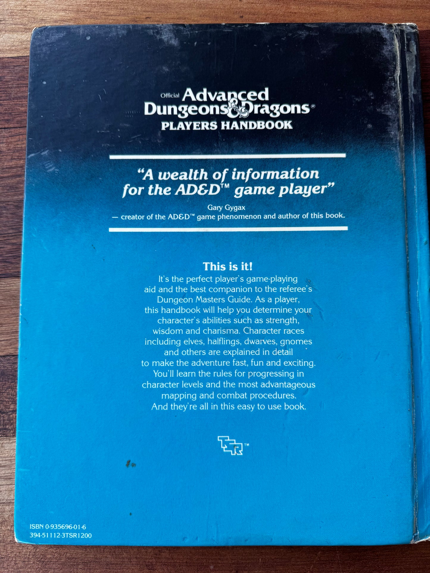Advanced Dungeons & Dragons Players Handbook. 1st Edition AD&D. 1980