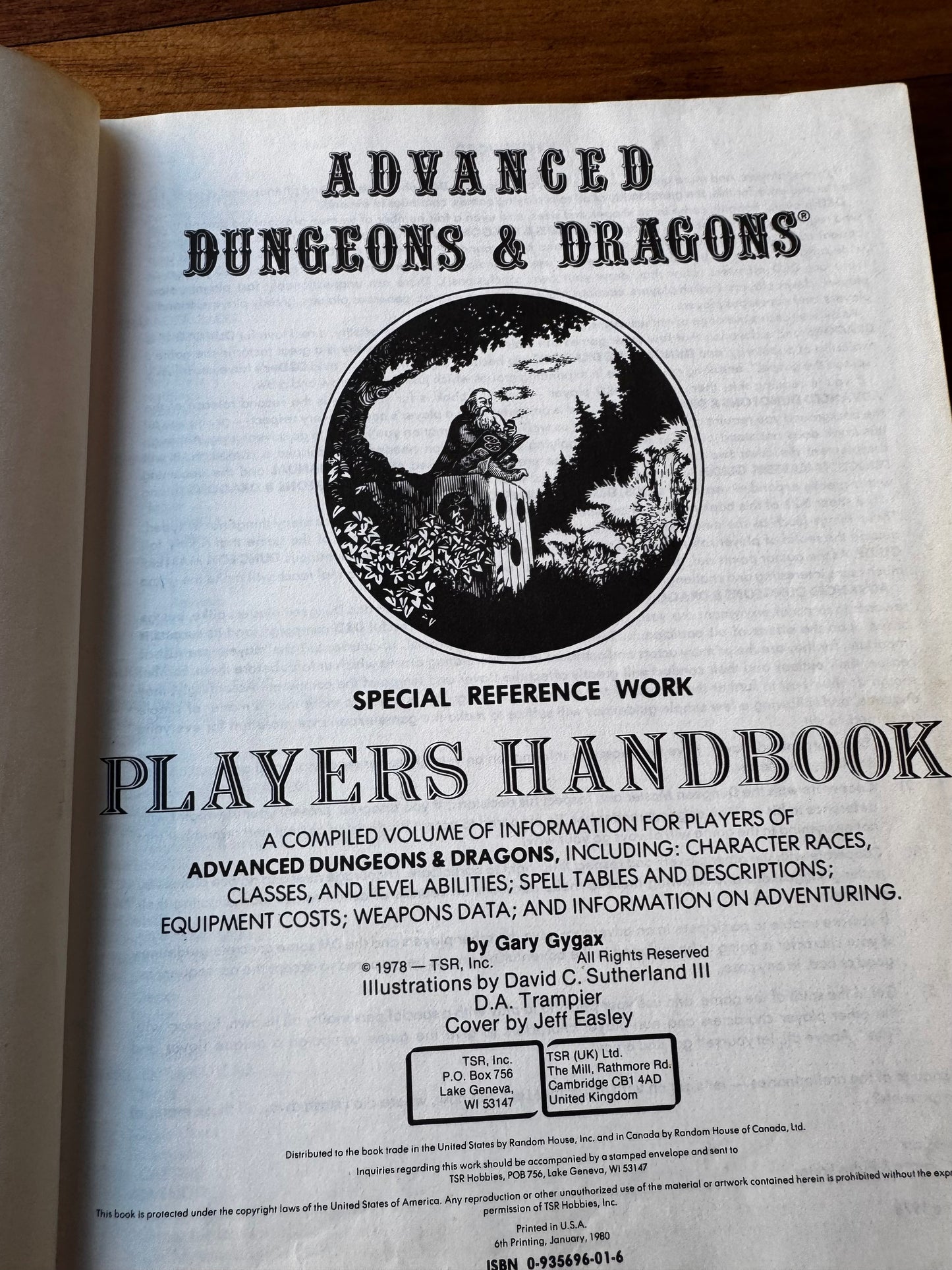 Advanced Dungeons & Dragons Players Handbook. 1st Edition AD&D. 1980