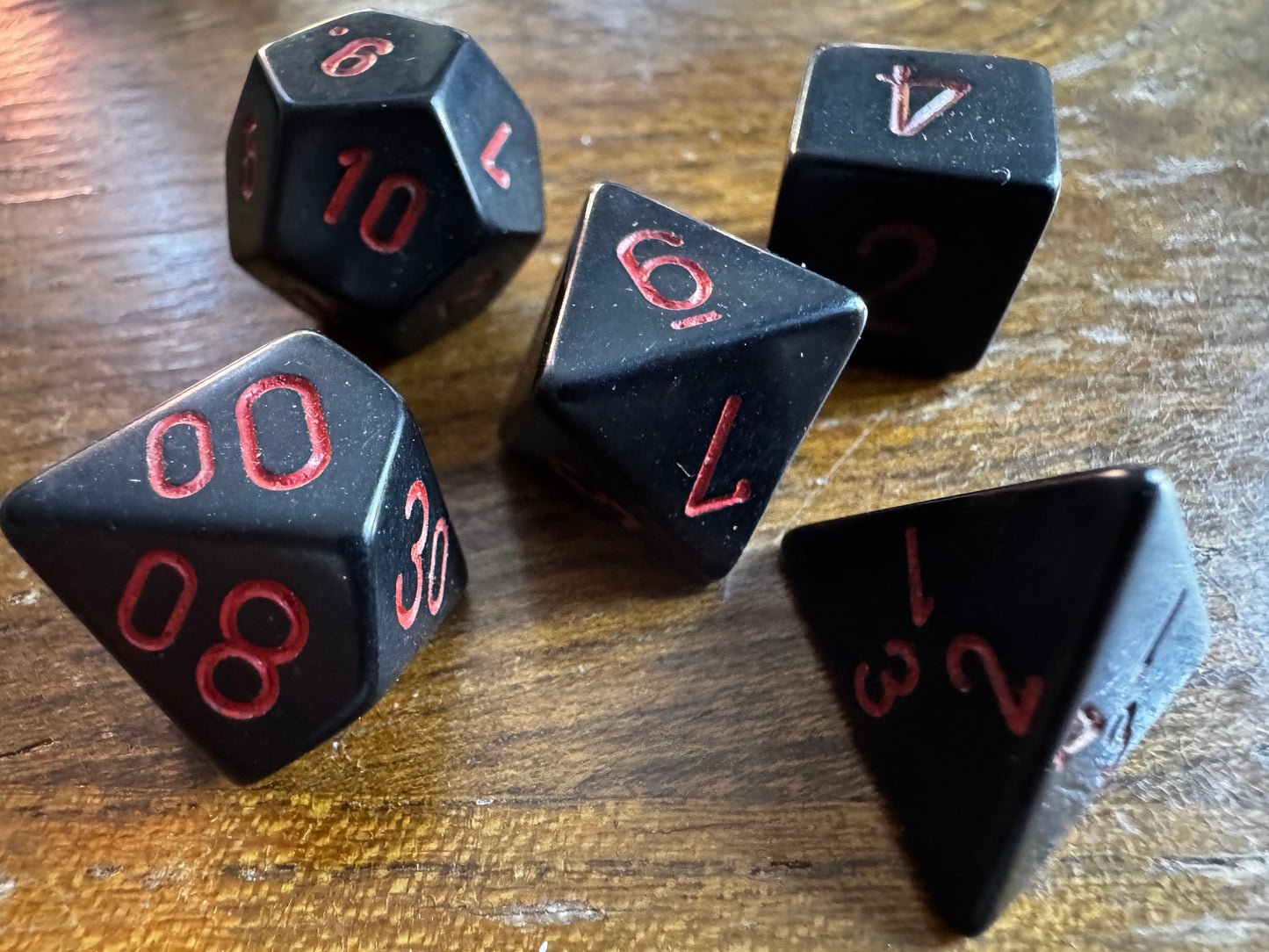 Vintage Chessex Opaque Black/Red. Early 1990s Danish Factory Set (Partial set)