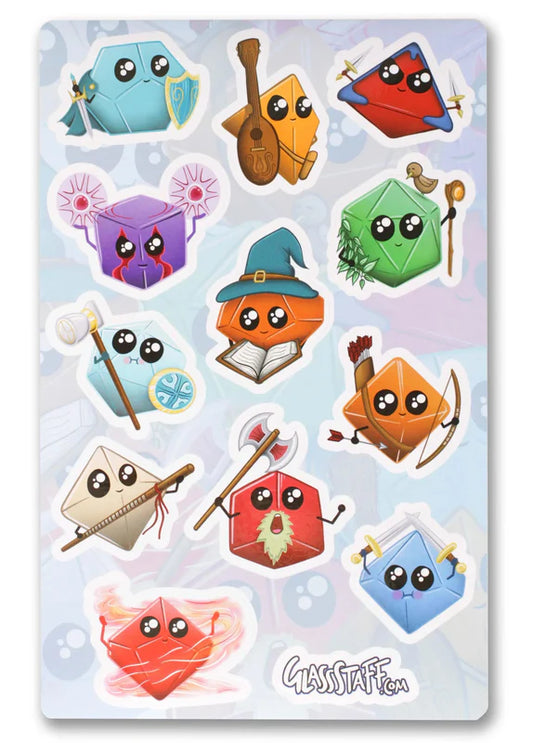 Kawaii Dice Classes Stickers