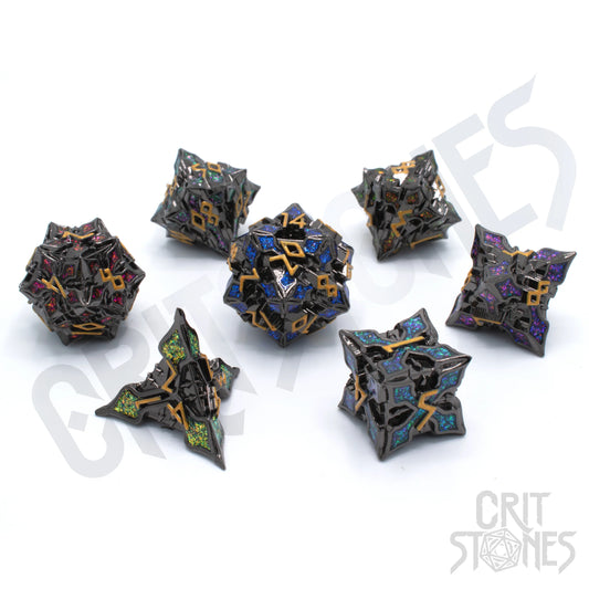 Nocturnal Aether Metal RPG Dice Set