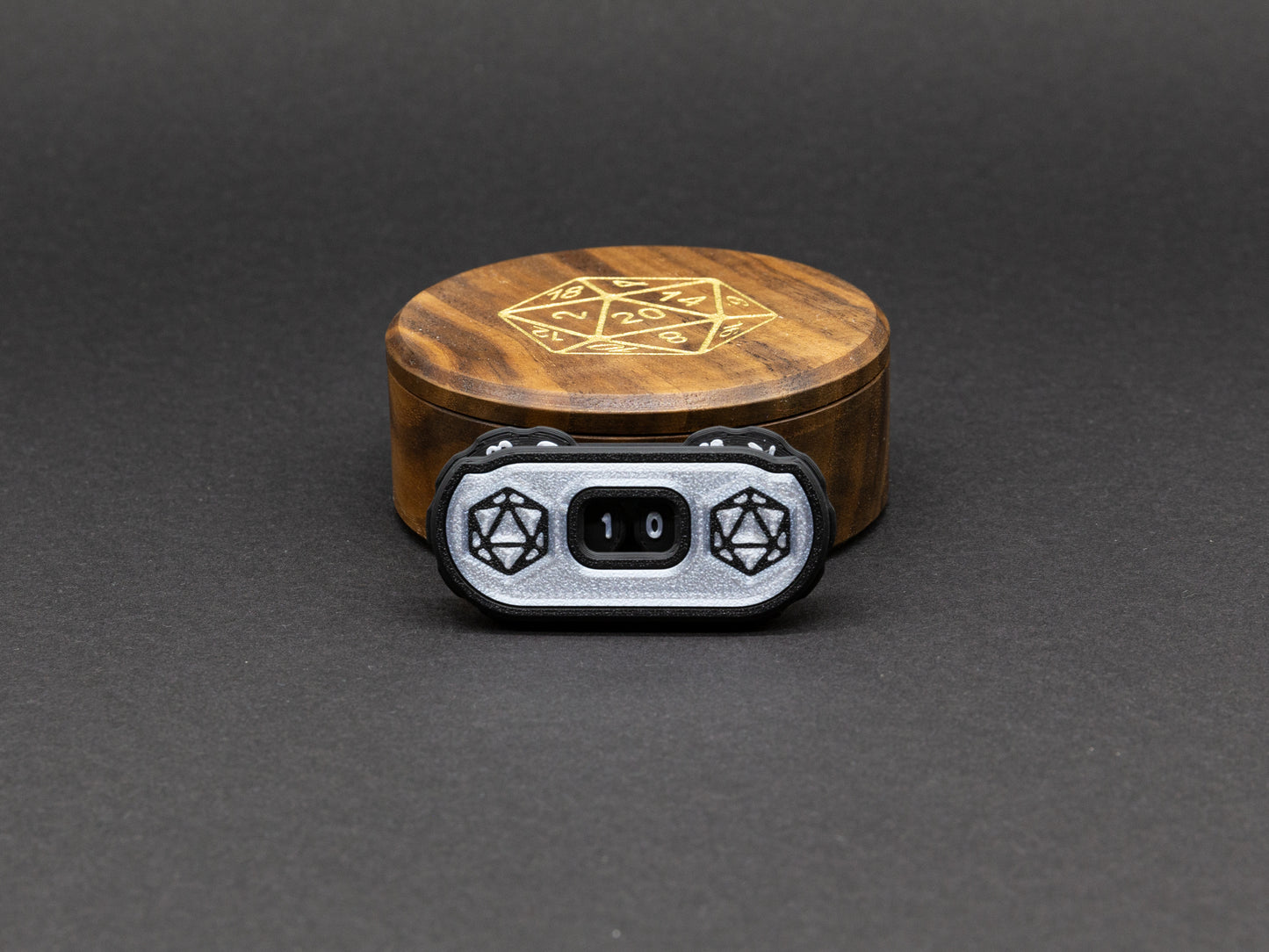 3D Health and Game Point Counter D20 Silver